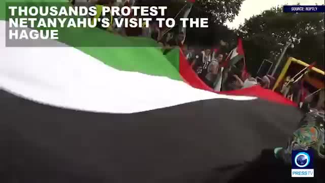 [7th September 2016] 1000s protest Netanyahu visit to The Hague | Press TV English