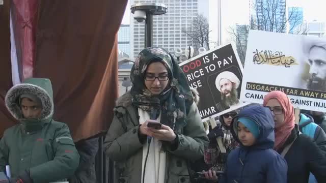 Poetry By Sister at Toronto Protest to Condemn Sheikh Nimr Execution by Saudi Regime