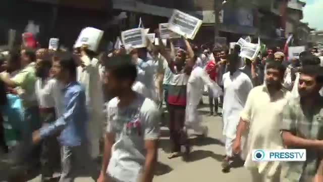 [11 July 2014] Anti israeli protest held in Indian-controlled Kashmir - English
