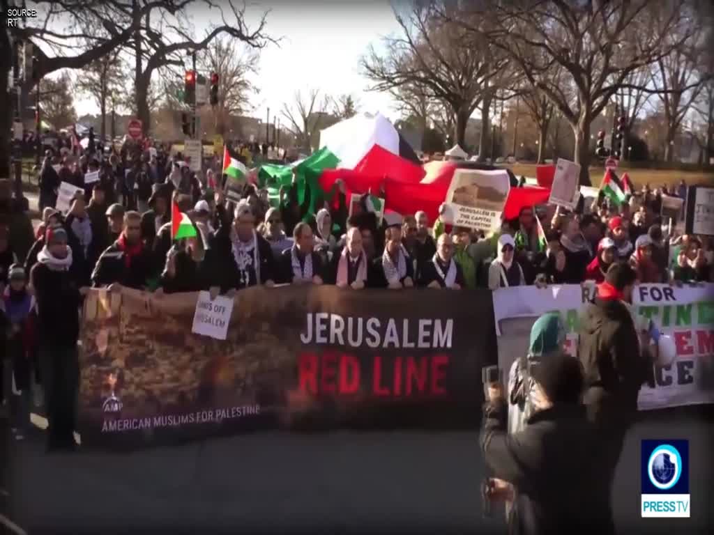 [17 December 2017] Video_ Pro-Palestine activists rally near White House in Washington - English