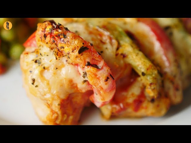 Quick Recipes - Spicy Hasselback Chicken with Cheese Recipe - English Urdu