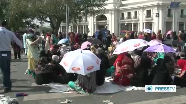 [16 Mar 2014] Nurses in Pakistan Lahore continue sit-in - English