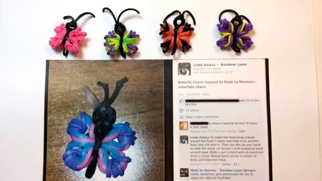 Butterfly Charm Without the Rainbow Loom English