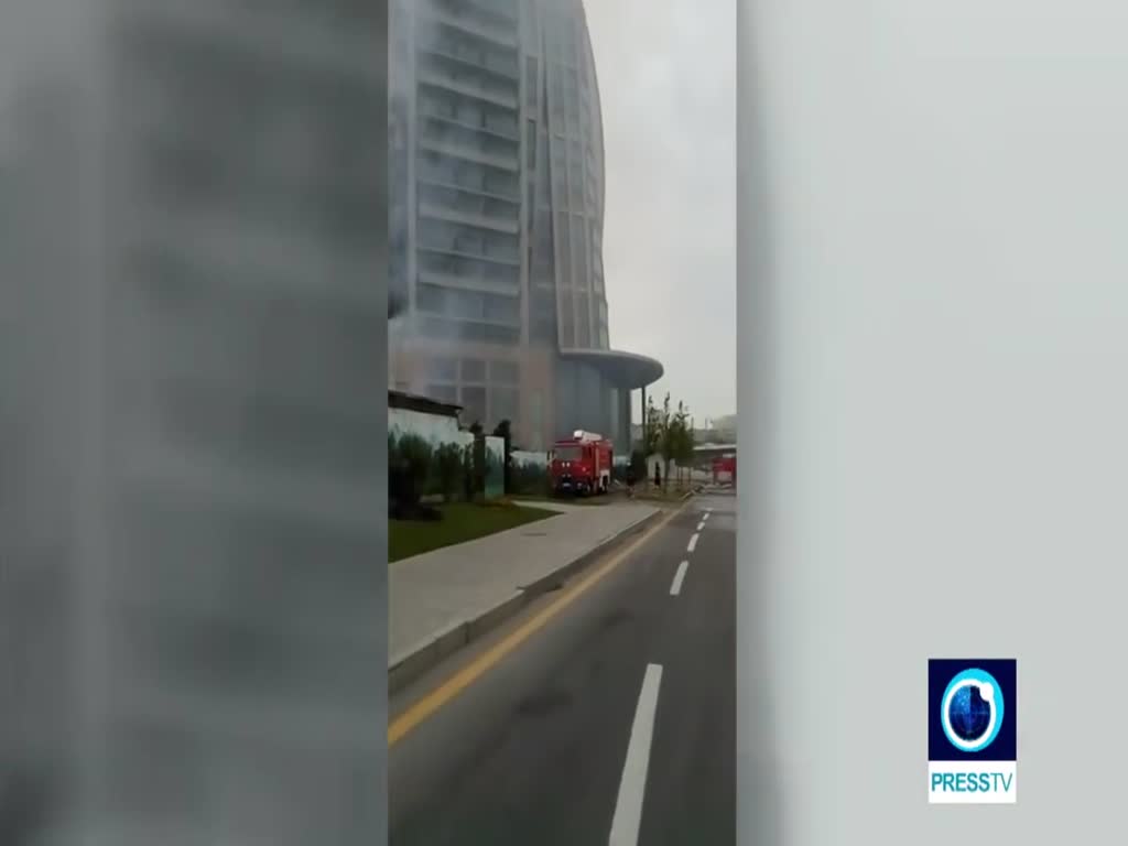[28 April 2018] Azerbaijan_ Blaze engulfs Trump Tower in Baku - English
