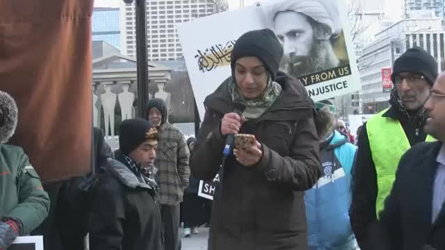 Poetry By Sister at Toronto Protest to Condemn Sheikh Nimr Execution by Saudi Regime -English