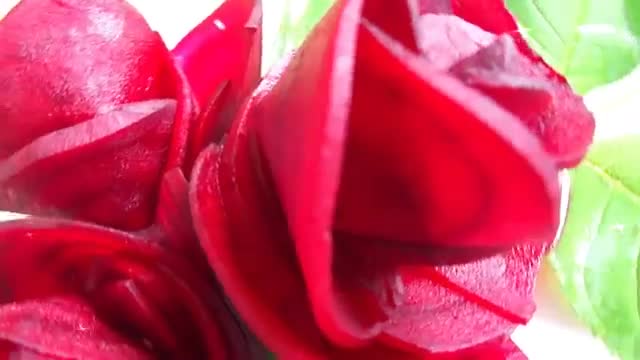 [Art In Beetroot] Rose Flower  Vegetable Carving Garnish - All Languages