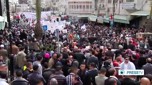 [17 Mar 2014] Ramallah rally voices support for israel PA direct talks - English