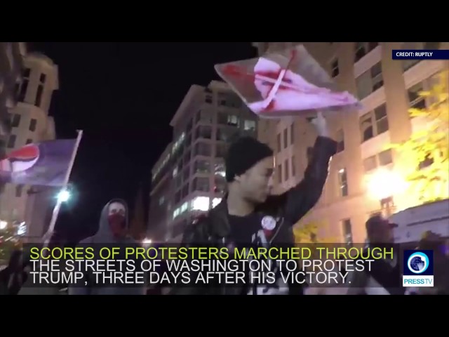 [12 November 2016] Anti-Trump protesters in DC:  No Trump, no KKK, no fascist  | Press TV English