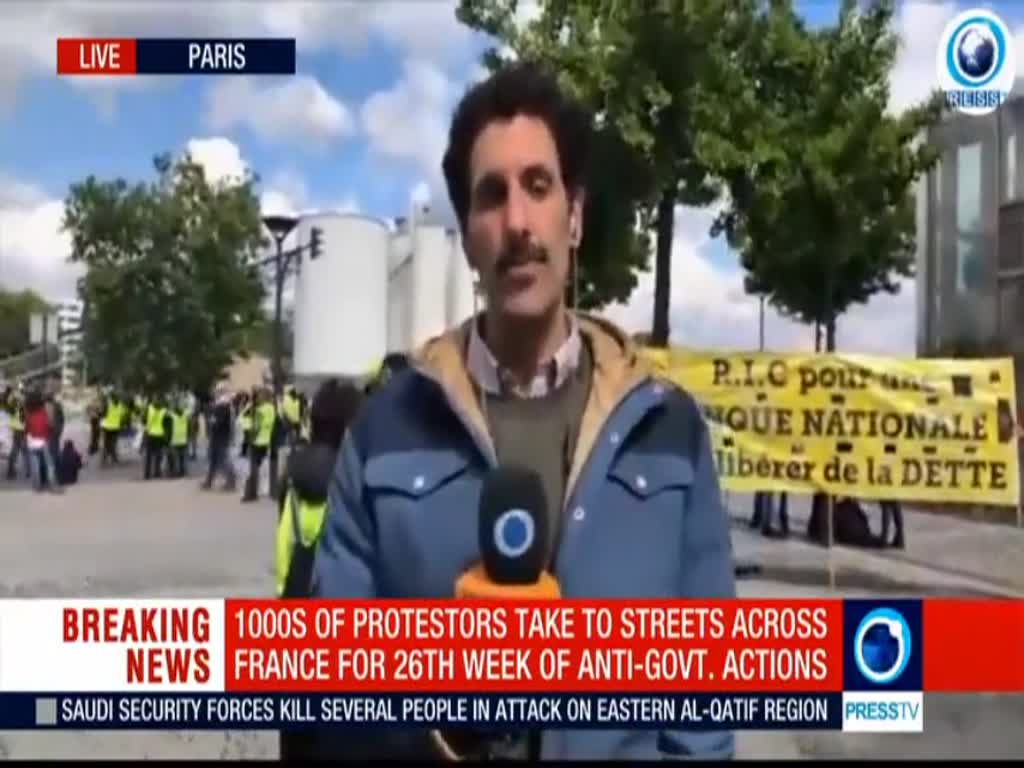 [12 May 2019] 1000s of protestors take to streets across France for 26th week of anti government actions - English