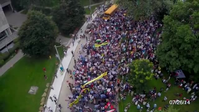 [Canada Quds Day 2014] Drone Video - Al-Quds Rally 2014 Toronto Canada - Queen\'s Park - All Languages