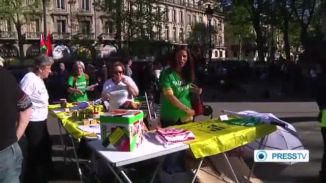 [17 Apr 2014] France rallies in support of Intl Palestinian Prisoner Day - English