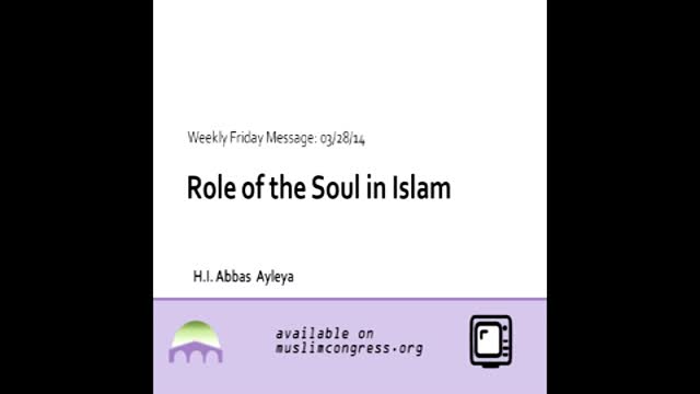 [Weekly Msg] The Role of the Soul in Islam | H.I. Abbas Ayleya | 28 March 2014 | English