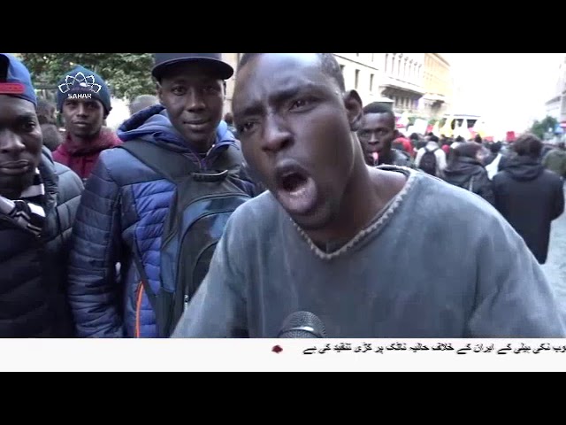 [18Dec2017] روم میں ٖیر ملکی پناہ گزینوں کا مظاہرہ- Urdu
