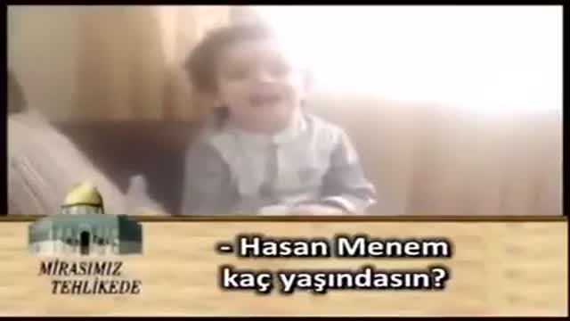 2 yaşındaki Hasan Menem:İsrail diye bir yer yoktur! Arabic sub Turkish
