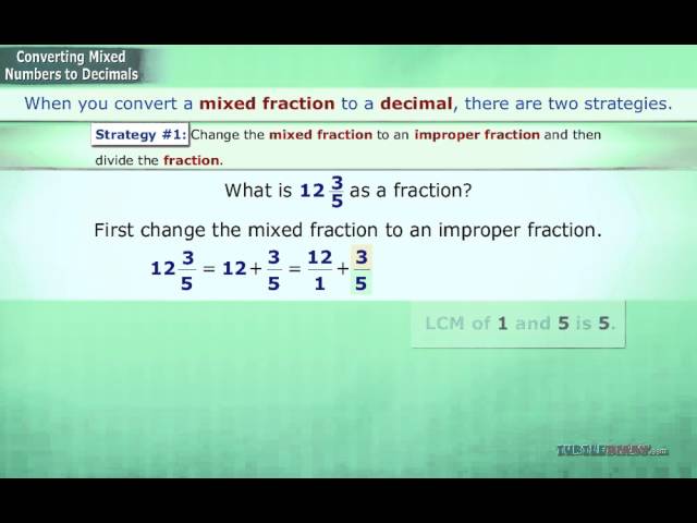 How to Make Mixed Numbers & Fractions Into Decimals | Math for Kids | English 
