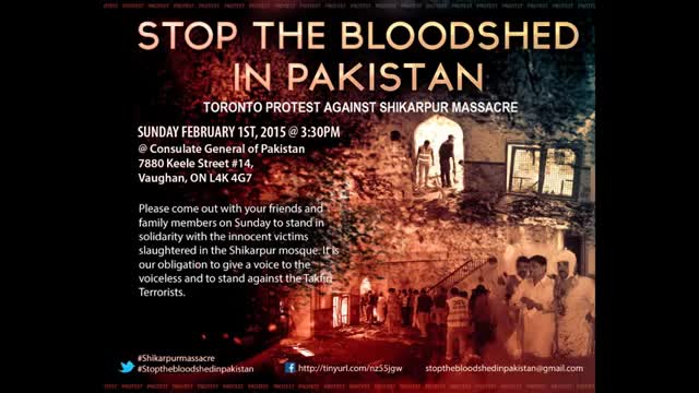 Toronto Protestors Presenting a Resolution to Pakistan Consulate  Against Shikarpur Massacre - Urdu