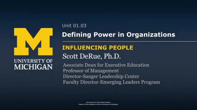[03] Welcome Leadership Course How To Influence Others Defining Power in Organizations English 