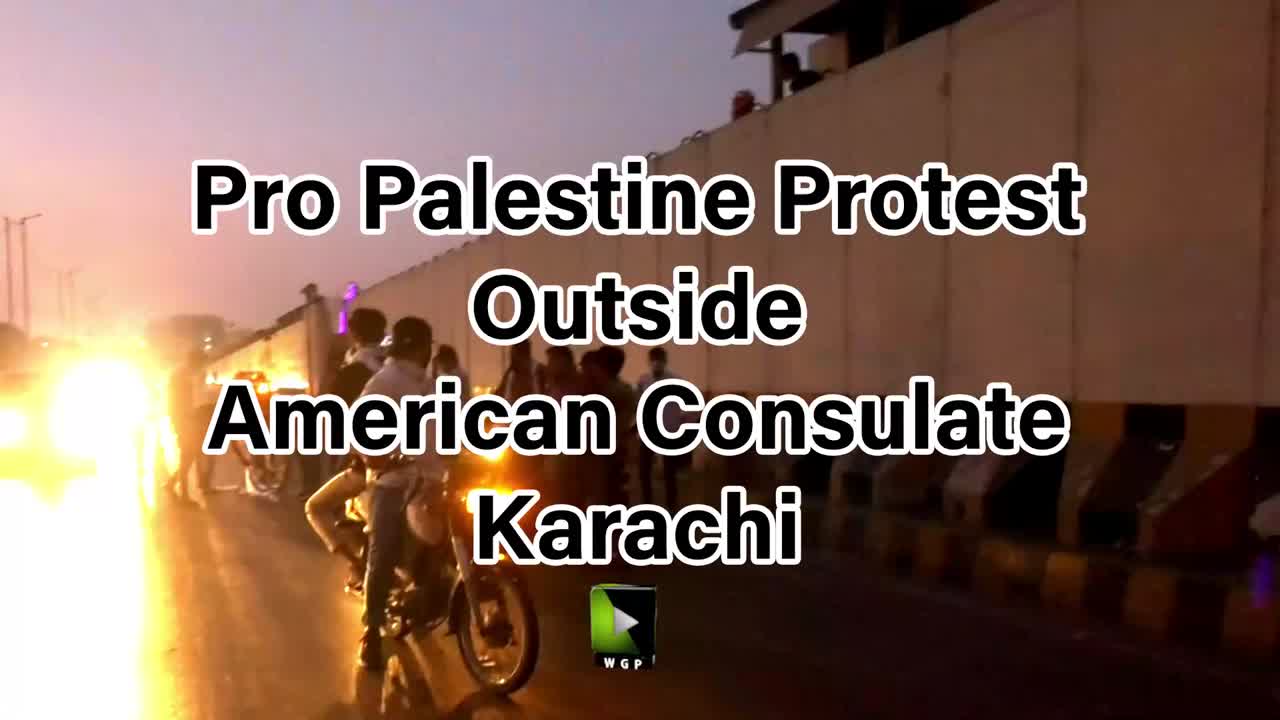 Pro Palestine Protest Outside American Consulate Karachi