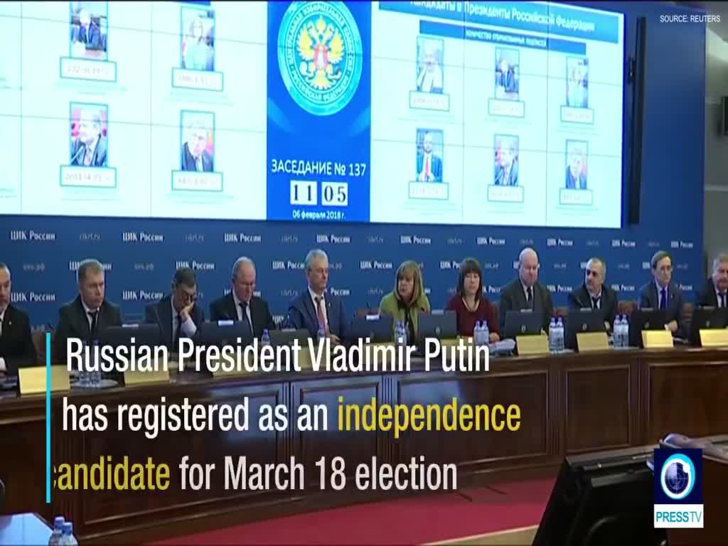 [07 February 2018] Russia\'s Putin registered as candidate in March 2018 election - English