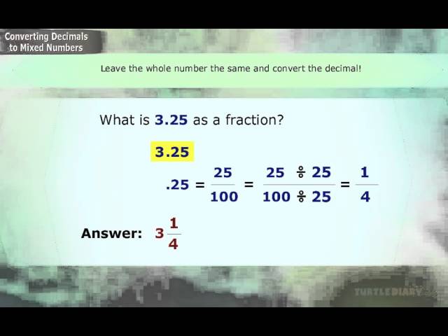 How to Make Decimals into Fractions & Mixed Numbers | Math for Kids | English