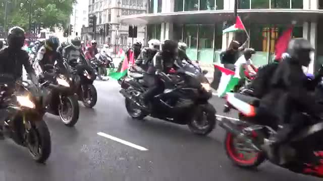 [UK Quds Day 2014] Bikers protest rally on Park Lane for Palestine - All Languages