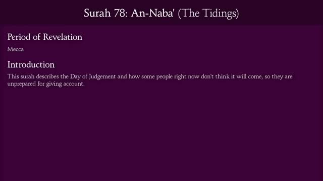 Quran: 78. Surat An-Naba (The Tidings) - Arabic & English