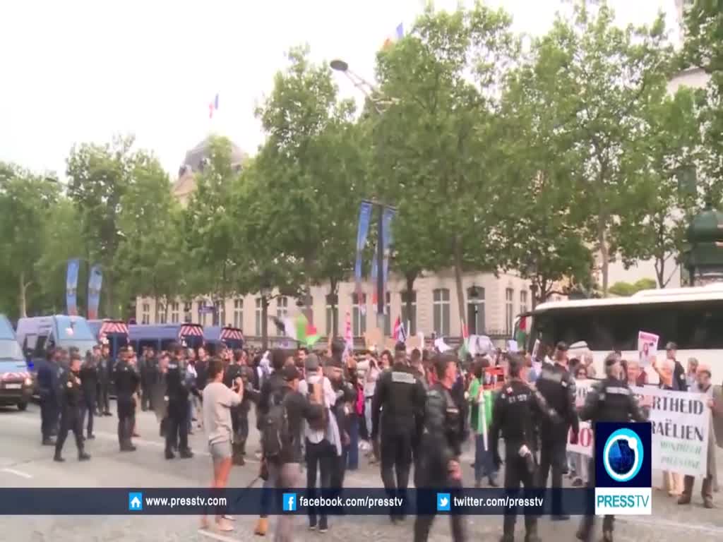 [06 June 2018] Protesters condemn Netanyahu\'s visit to Paris - English