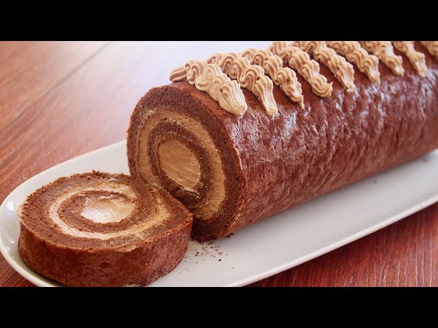Chocolate Swiss Roll Recipe - Best Swiss Roll Recipe -کیک کریم دار - English Farsi