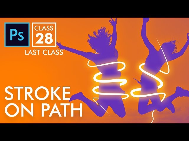 Stroke on Path- Adobe Photoshop for Beginners -  Class 28 - Urdu / Hindi