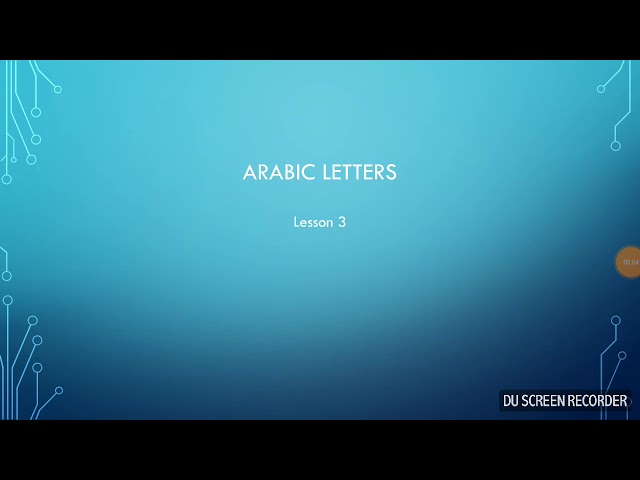 Learning Arabic letters part 3 -English 
