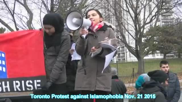 Speech by Amna Sabowala (Anti-war activist) at Toronto Protest against Islamophobia - 21Nov2015