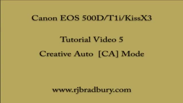 {06} [How To use Canon Camera] Creative Auto CA - English
