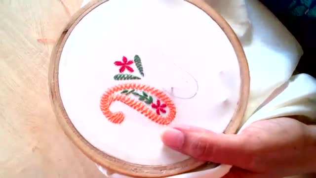 Basic Embroidery: Herringbone stitch - Urdu
