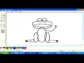 Drawing cartoon animals frog in MS paint English pt4