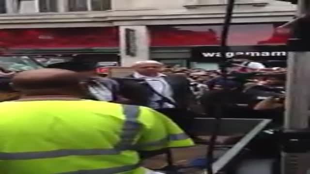 George Galloway speech at demonstration opposite the Israeli Embassy in London, July 12, 2014