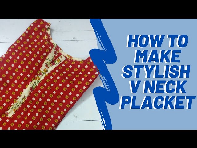 How to Make V Placket Neck Design: V Neck Design - Urdu 
