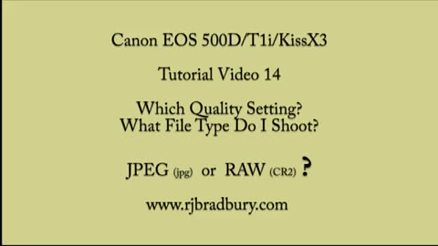 {22} [How To use Canon Camera] JPG or RAW ? - English