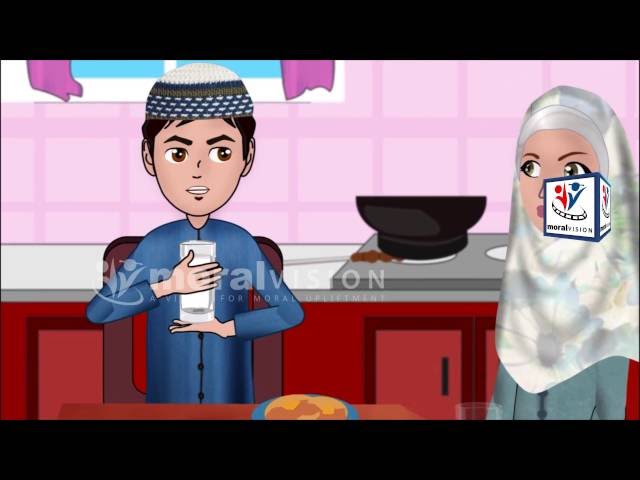 Abdul Bari Muslims Islamic Cartoon for children - Drinking Milk importance & dua - English